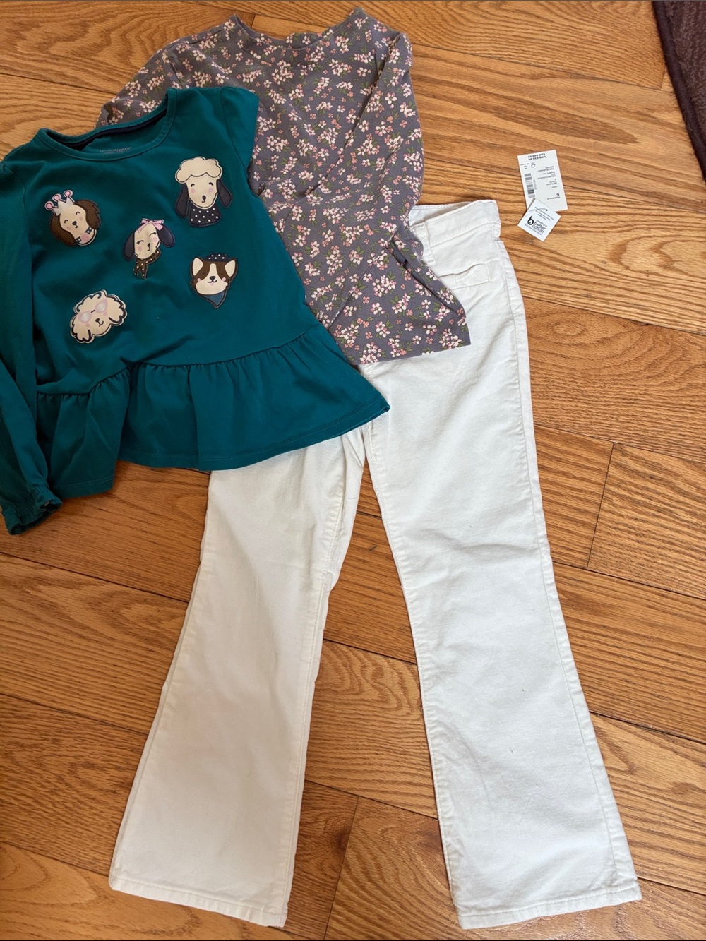 Isaac Mizrahi top Gymboree  Cream thin wale Corduroy Bootcut Jeans